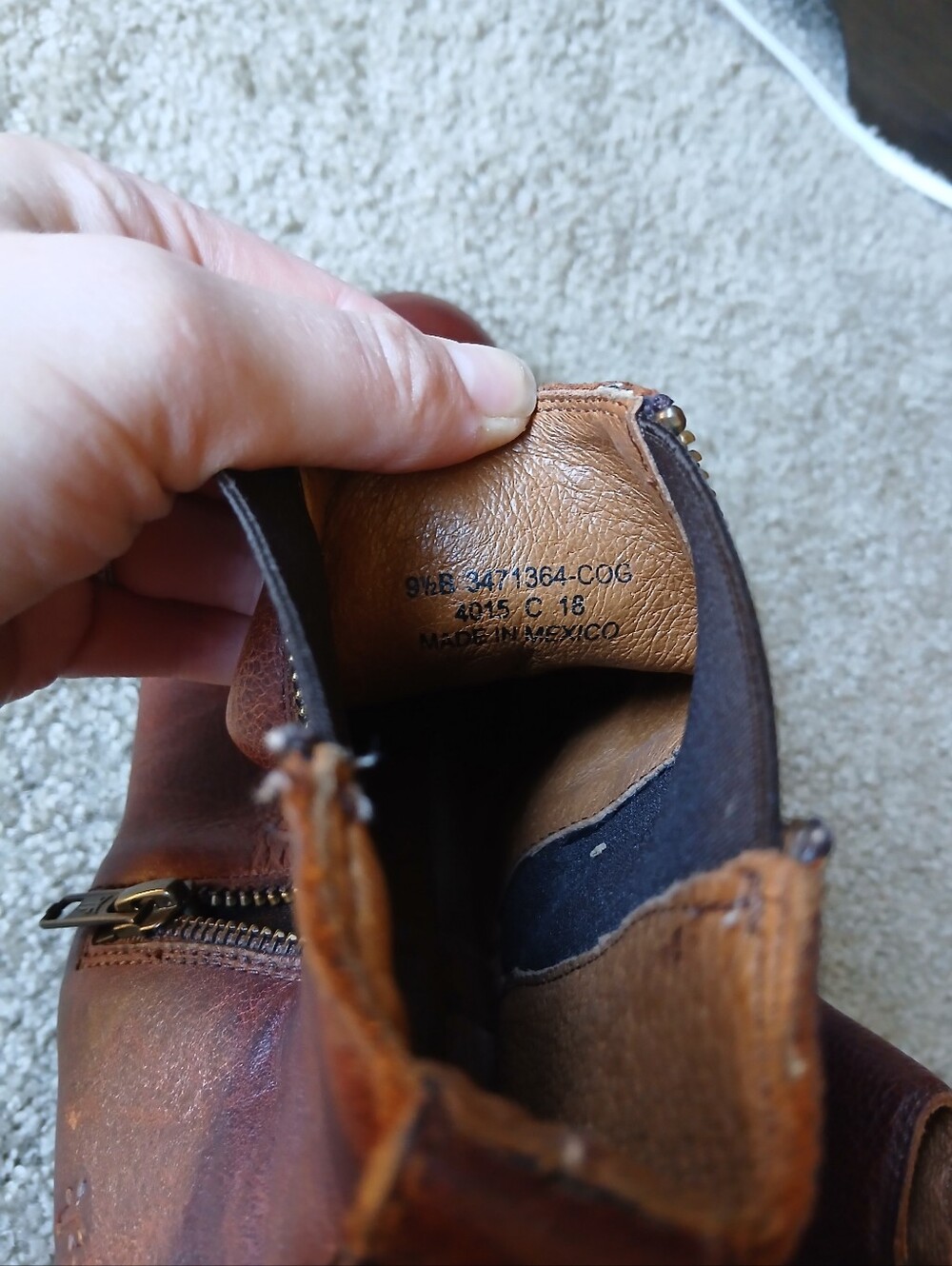 Frye Brown Leather Zip Ankle Boots - Picture 7 of 10